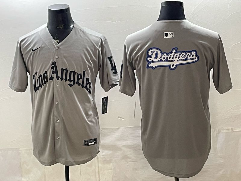 Men 2026 Los Angeles Dodgers Blank Grey Five generations Nike MLB Jersey style 005